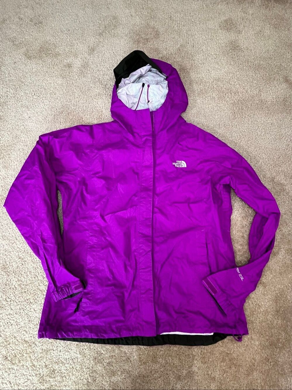 The North Face Womens Venture Rain Jacket Size Large L Purple Waterproof Windbre